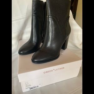 Gibson Latimer black leather booties